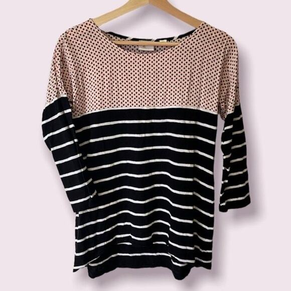 Postmark Anthropologie Striped & Spotted Top Size Small - Picture 1 of 5
